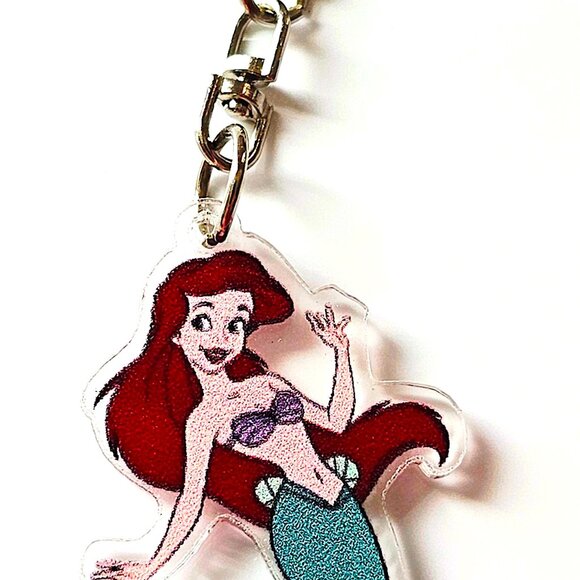 Ariel Keychain The Little Mermaid Acrylic Mermaid Tail Disney Bag Charm Gift - Picture 1 of 2